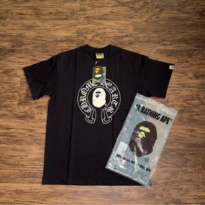 Black chrome hearts x Bape
